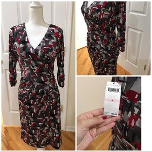 Mid sleeve v neckline dress